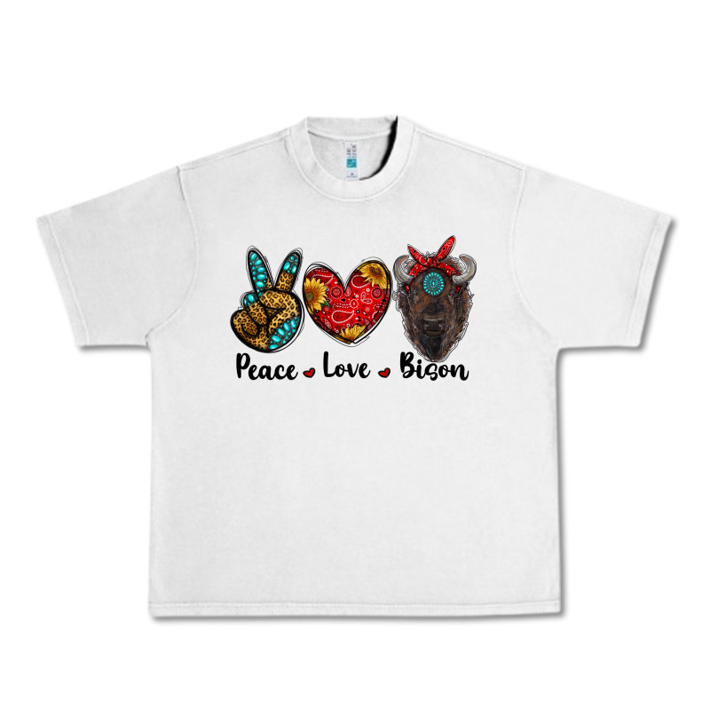 Peace Love Bison Urban Heavy Tee by RanaPortraitStore | Teevron