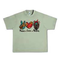 Oil Green peace love bison Urban Heavy Tee - RanaPortraitStore