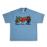 Pebble Blue peace love bison Urban Heavy Tee - RanaPortraitStore
