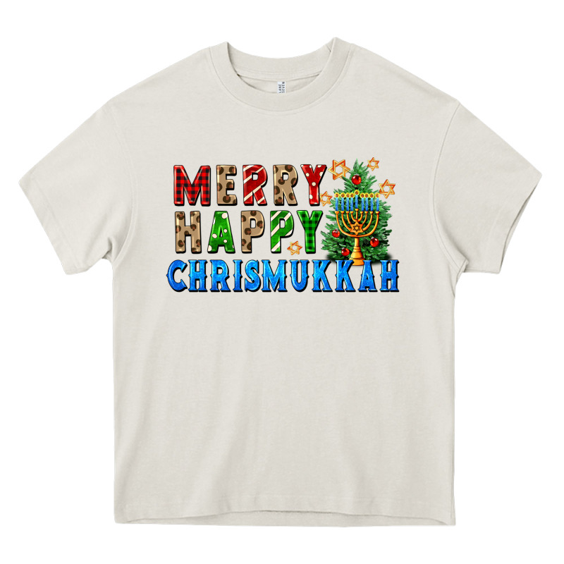 Merry Happy Chrismukkah Heavy Core Tee by FaDigitalArtStudio | Teevron