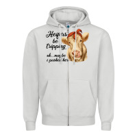 Dove Grey heifer's be trippin' charolais cow Zipper Hoodie - RanaPortraitStore