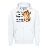 White heifer's be trippin' charolais cow Zipper Hoodie - RanaPortraitStore