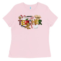 Bubblegum Pink christmas teacher Ladies Tee - LillyAllenDesigns
