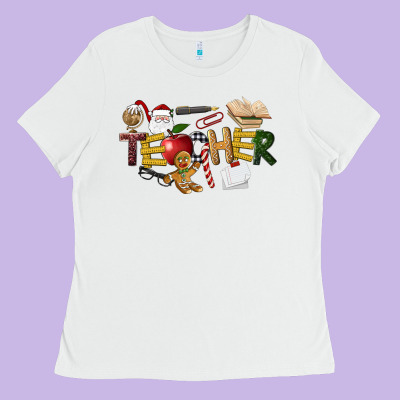 Christmas Teacher Ladies Tee Designed By Lillyallendesigns