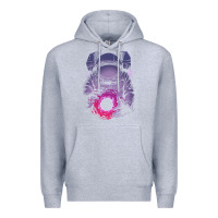 Heather Grey astronaut deep space Premium Hoodie - maiPhamDesign