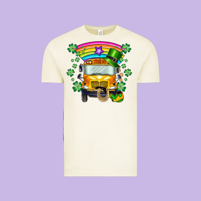 St. Patricks Day School Bus Vintage Tee Designed By Sublimationcraftshop