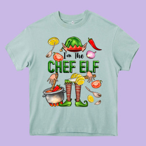 Im The Chef Elf Heavy Core Tee Designed By Fadigitalartstudio