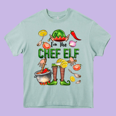Im The Chef Elf Heavy Core Tee Designed By Fadigitalartstudio
