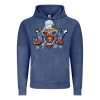 Vintage Denim Christmas snow cow joy Vintage Hoodie - BarkalooDesign
