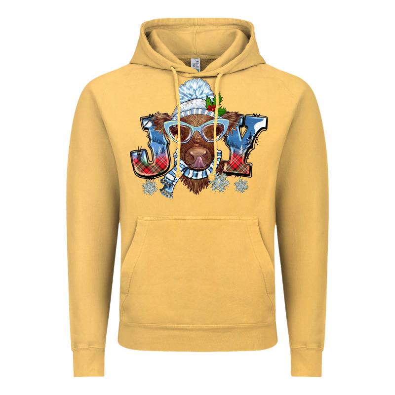 Christmas Snow Cow Joy Vintage Hoodie by BarkalooDesign | Teevron