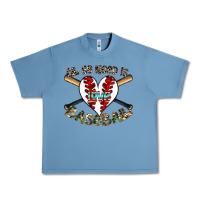 Pebble Blue all you need is love baseball Urban Heavy Tee - CowhideDigitalArt