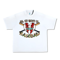 White all you need is love baseball Urban Heavy Tee - CowhideDigitalArt