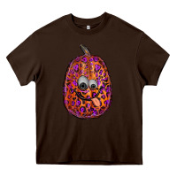 Chocolate Brown watercolor pumpkin leopard Heavy Core Tee - RanaPortraitStore