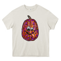 Cream watercolor pumpkin leopard Heavy Core Tee - RanaPortraitStore
