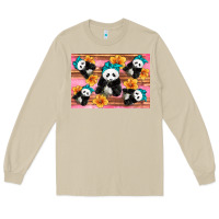 Mushroom Baby panda flowers Long Sleeve Tee - Artiststas