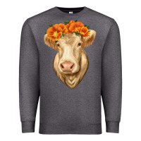 Charcoal Heather Charolais Cow Premium Sweatshirt - RanaPortraitStore