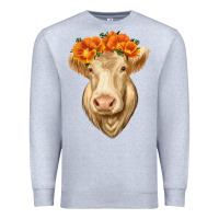 Heather Grey Charolais Cow Premium Sweatshirt - RanaPortraitStore