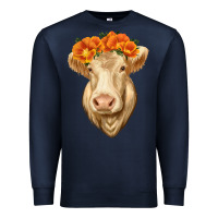 Navy Charolais Cow Premium Sweatshirt - RanaPortraitStore