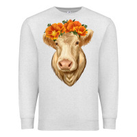 Oatmeal Heather Charolais Cow Premium Sweatshirt - RanaPortraitStore