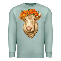 Seafoam Charolais Cow Premium Sweatshirt - RanaPortraitStore