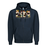 Navy new mexico state cowhide serape cactus Zipper Hoodie - RanaPortraitStore