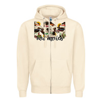 Sandshell new mexico state cowhide serape cactus Zipper Hoodie - RanaPortraitStore