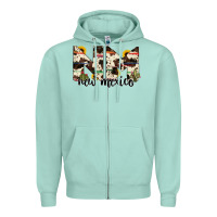 Seafoam new mexico state cowhide serape cactus Zipper Hoodie - RanaPortraitStore
