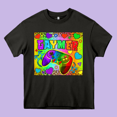 Lgbtq+ Gaymer With Hearts Tumbler Heavy Core Tee Designed By Bundleandbundleshop