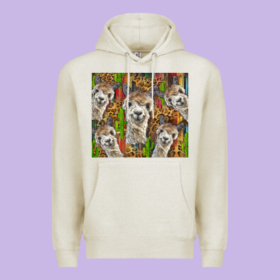 Alpaca Premium Hoodie Designed By Barkaloodesign