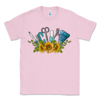 Bubblegum Pink nail tools with sunflower Classic Tee - BarkalooDesign