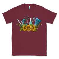 Burgundy nail tools with sunflower Classic Tee - BarkalooDesign
