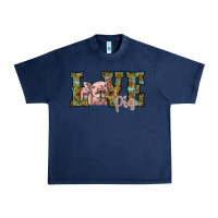 Navy love pig Urban Heavy Tee - SublimationCraftShop