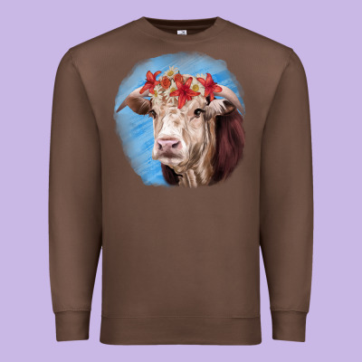 Hereford Bull Premium Sweatshirt Designed By Ranaportraitstore