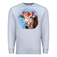 Heather Grey Hereford Bull Premium Sweatshirt - RanaPortraitStore