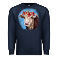 Navy Hereford Bull Premium Sweatshirt - RanaPortraitStore