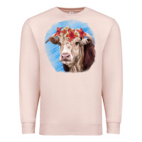 Pale Pink Hereford Bull Premium Sweatshirt - RanaPortraitStore