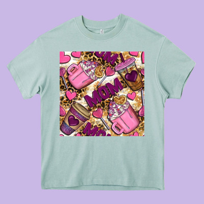Mom Coffee Cups With Leopard Digital Paper Heavy Core Tee Designed By Bundleandbundleshop