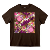 Chocolate Brown Mom Coffee Cups With Leopard Digital Paper Heavy Core Tee - BundleAndBundleShop