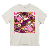 Cream Mom Coffee Cups With Leopard Digital Paper Heavy Core Tee - BundleAndBundleShop
