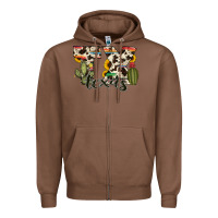 Chestnut texas state cowhide serape cactus Zipper Hoodie - RanaPortraitStore