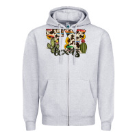 Heather Grey texas state cowhide serape cactus Zipper Hoodie - RanaPortraitStore