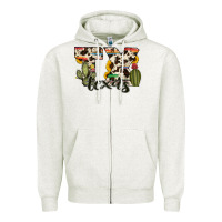 Oatmeal Heather texas state cowhide serape cactus Zipper Hoodie - RanaPortraitStore