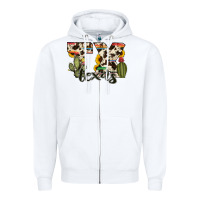 White texas state cowhide serape cactus Zipper Hoodie - RanaPortraitStore