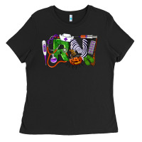 Black Halloween RN Registered Nurse Ladies Tee - LillyAllenDesigns