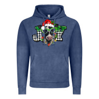 Vintage Denim Christmas joy black and white cow Vintage Hoodie - BarkalooDesign