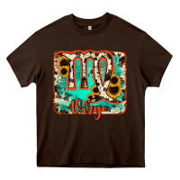 Chocolate Brown virgo turquoise cowhide Heavy Core Tee - RanaPortraitStore
