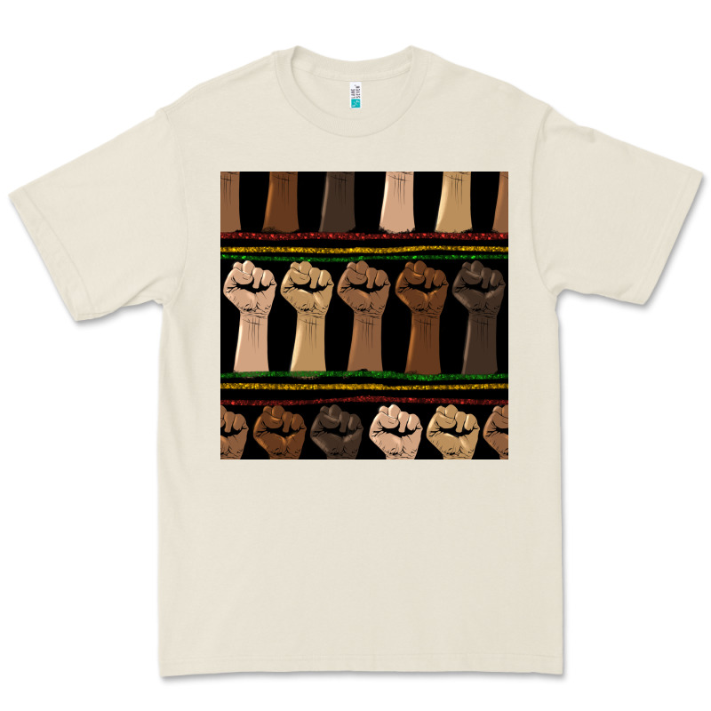 Melanin Rised Fist Seamless Pattern Premium Tee by BundleAndBundleShop | Teevron