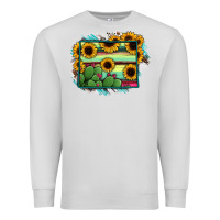 Dove Grey wyoming map sunflower cactus serape Premium Sweatshirt - RanaPortraitStore
