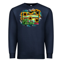 Navy wyoming map sunflower cactus serape Premium Sweatshirt - RanaPortraitStore