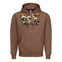 Chestnut mexico state cowhide serape cactus Zipper Hoodie - RanaPortraitStore